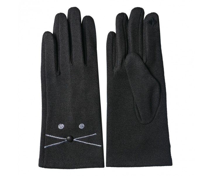 Tmavě šedé zimní rukavice - 8*24 cm