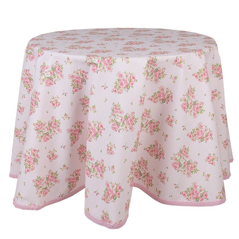 Bavlněný kulatý ubrus s květy růže Sweet Roses - Ø 170 cm