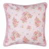 Bavlněný povlak na polštář s květy růže Sweet Roses - 40*40 cm Barva: krémová, růžová, zelenáMateriál: 100% bavlna