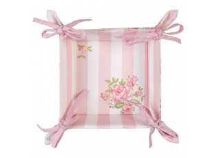 Bavlněný košík na pečivo s květy růže Sweet Roses - 35*35*8cm