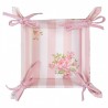 Bavlněný košík na pečivo s květy růže Sweet Roses - 35*35*8cm Barva: krémová, růžová, zelenáMateriál: 100% bavlna