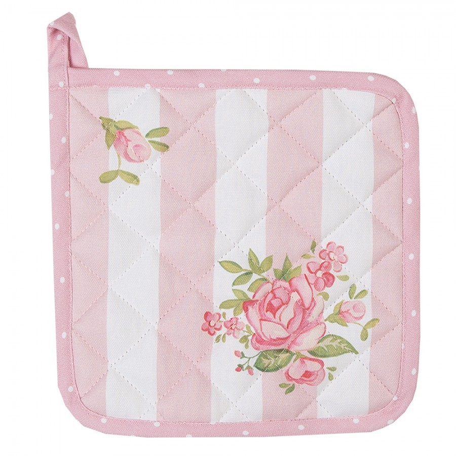 Bavlněná kuchyňská chňapka - podložka s květy růže Sweet Roses - 20*20cm
