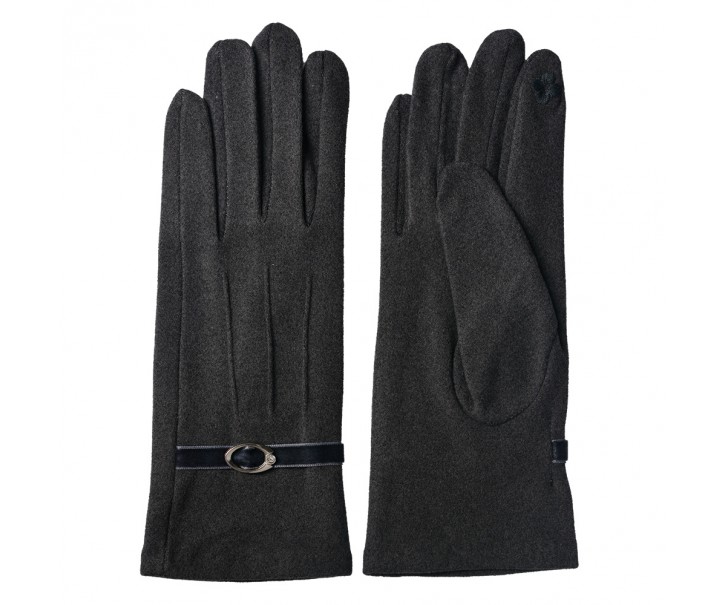 Šedé dámské zimní rukavice - 8*22 cm
