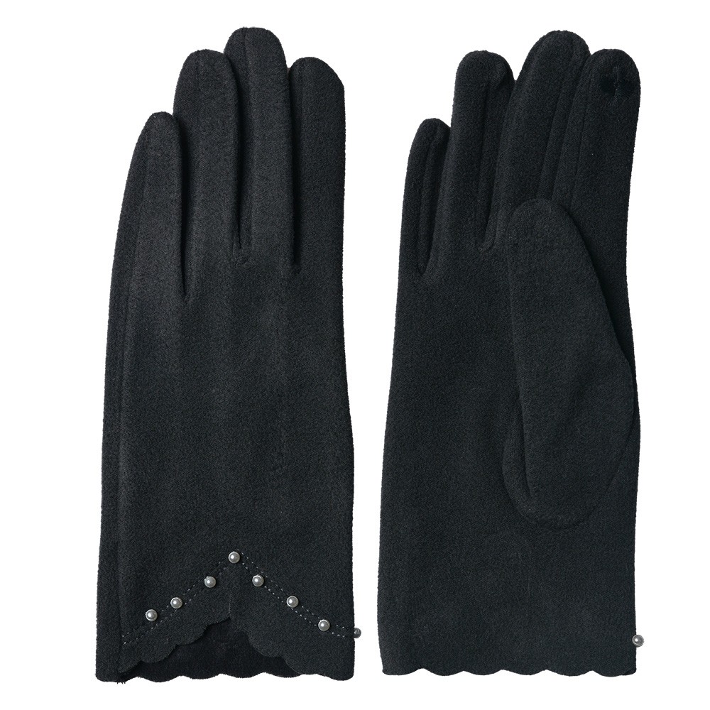Šedé dámské zimní rukavice - 9*24 cm Clayre & Eef