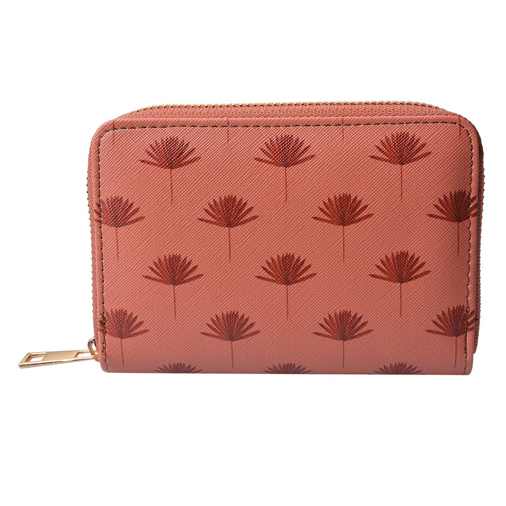 Hnědá peněženka s palmovými listy Palm Leaf - 10*15 cm