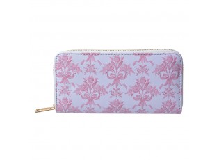 Bílo - růžová peněženka s kyticemi Pouquet - 10*19 cm