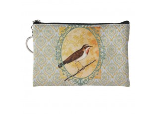 Zelená peněženka/ taštička s ptáčkem Bird - 10*15 cm