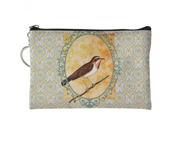 Zelená peněženka/ taštička s ptáčkem Bird - 10*15 cm