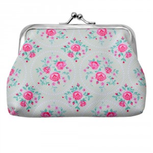 Patelově zelená peněženka s růžičkami Gearose - 8*12 cm