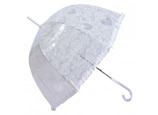 Průhledný dámský deštník s krajkovým vzorem Lace - Ø 80*80 cm