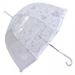 Průhledný dámský deštník s krajkovým vzorem Lace - Ø 80*80 cm