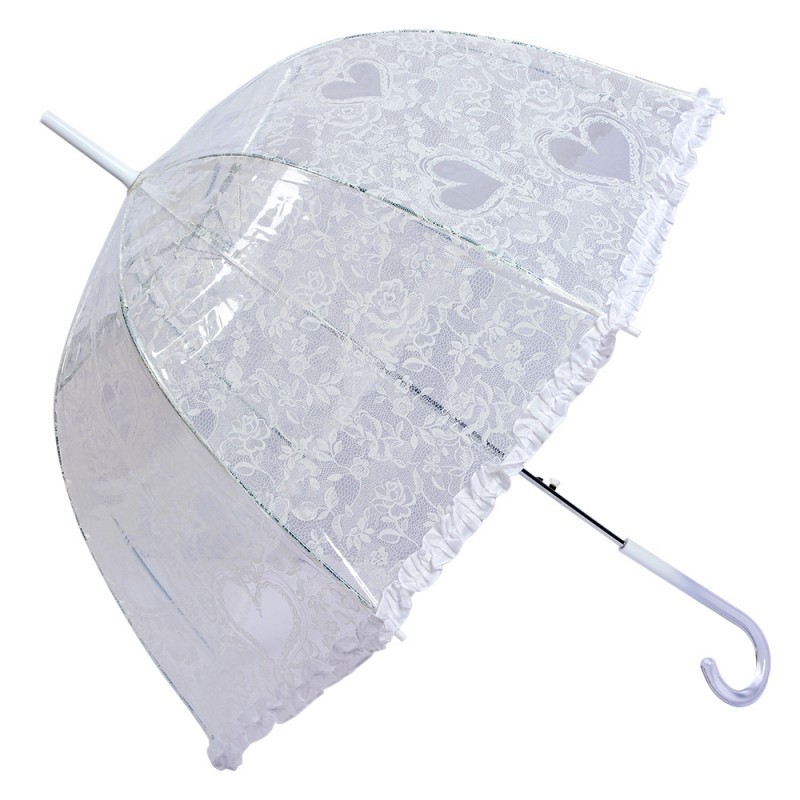 Průhledný dámský deštník s krajkovým vzorem Lace - Ø 80*80 cm