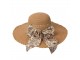 Hnědý sluneční dámský klobouk s mašlí - Ø 43*12/ 57cm