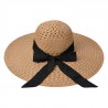 Hnědý sluneční dámský klobouk s černou mašlí - Ø 46*13/ 56cm Barva: hnědáMateriál: Papírová slámaHmotnost: 0,18 kg