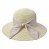 Světle béžový sluneční dámský klobouk s mašlí - 55-57cm Barva: béžováMateriál: Papírová slámaHmotnost: 0,15 kg