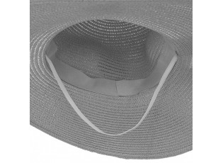 Šedý sluneční dámský klobouk s mašlí - 55-57cm
