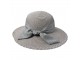 Šedý sluneční dámský klobouk s mašlí - 55-57cm