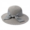 Šedý sluneční dámský klobouk s mašlí - 55-57cm Barva: šedáMateriál: Papírová slámaHmotnost: 0,15 kg