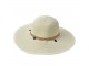 Světle béžový sluneční dámský klobouk s řetízkem - 55 -57cm