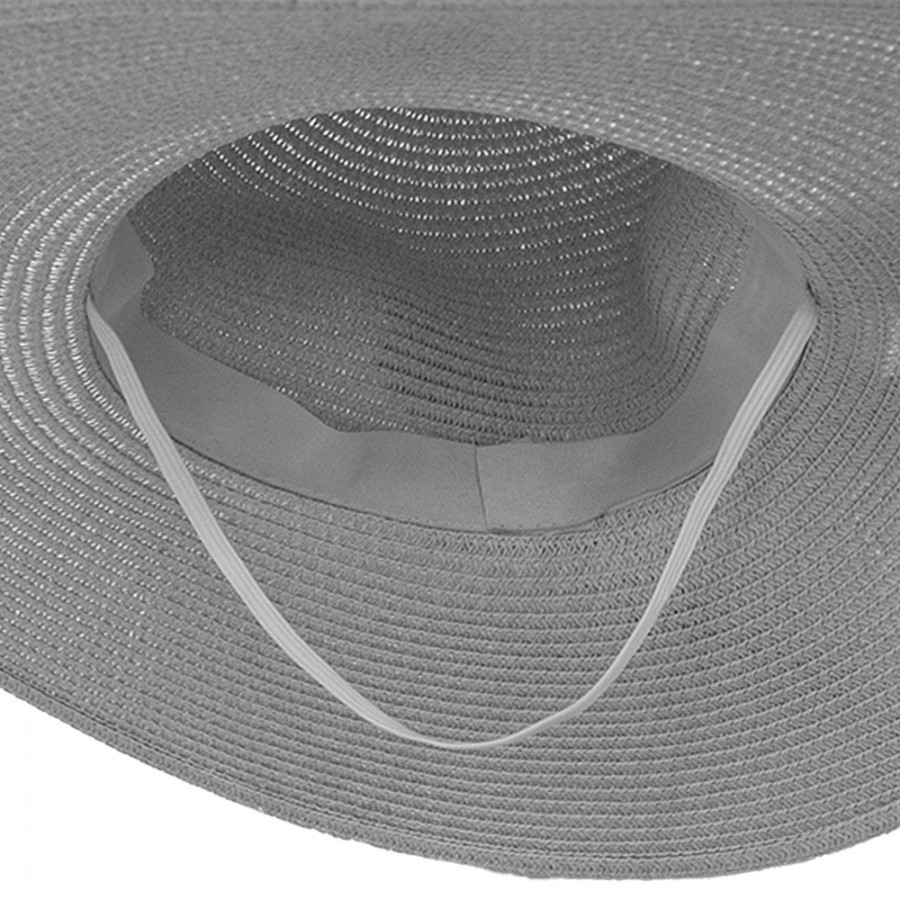Růžový sluneční dámský klobouk s černou mašlí - 55-57cm