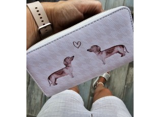 Béžová peněženka s jezevčíky Dachshund Love - 10*19 cm