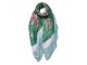 Zelený dámský šátek s barevnými květy - 85*180 cm