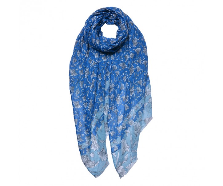 Modrý dámský šátek - 85x180 cm