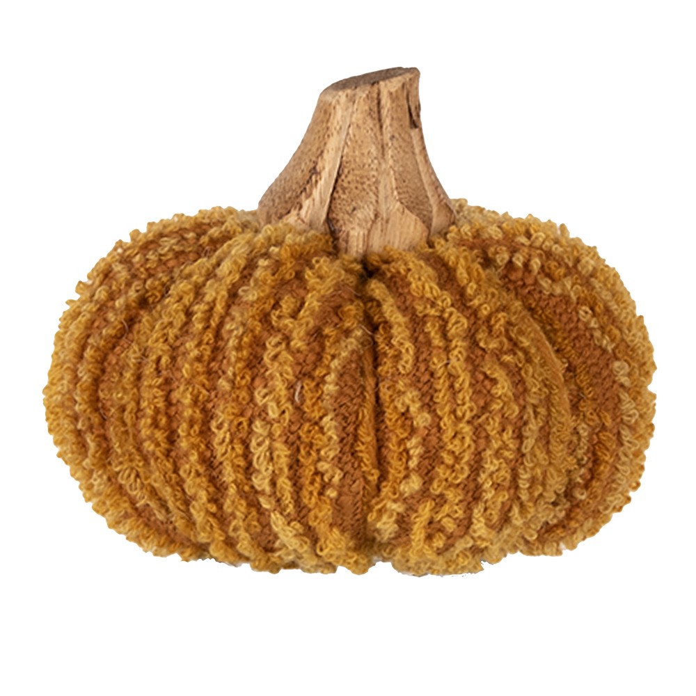 Oranžová textilní dekorace dýně Pumpkin - Ø 9*8 cm