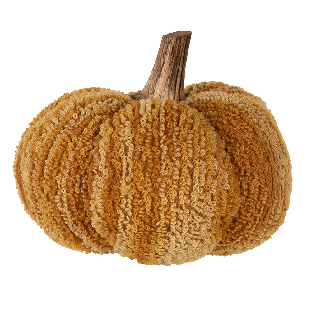 Oranžová textilní dekorace dýně Pumpkin - Ø 15*13 cm