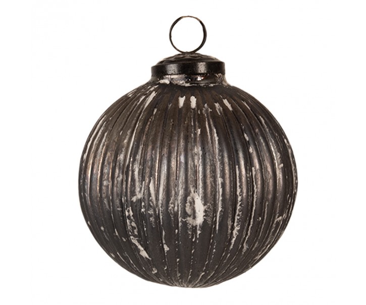 Granitová skleněná vroubkovaná vánoční ozdoba M - Ø 10*10 cm Clayre & Eef