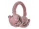 Růžové chlupaté dětské klapky na uši ve tvaru kočičky 