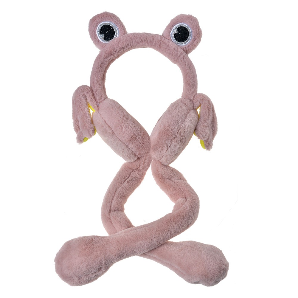 Růžové dětské klapky na uši pohyblivé uši žabák Clayre & Eef
