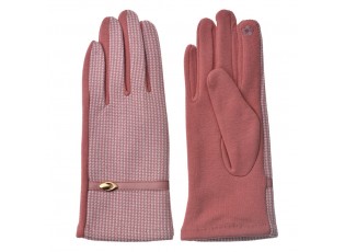 Růžové dámské zimní rukavice - 8*24 cm