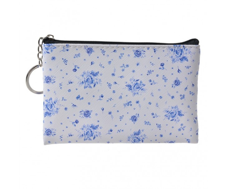 Peněženka/ taštička s modrými růžičkami Blue Rose Blooming - 10*15 cm