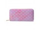 Růžová peněženka s bílými srdíčky Heart - 10*19 cm