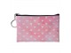 Růžová peněženka/ taštička s bílými srdíčky Heart - 10*15 cm