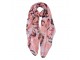 Dámský šátek s růžovým potiskem s motýlky - 90*180 cm