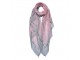 Růžovo šedý dámský šátek se vzory - 90*180 cm