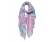Dámský šátek s potiskem růžových květů - 70*180 cm
