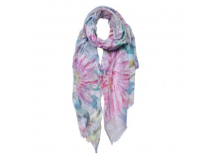 Dámský šátek s potiskem růžových květů - 70*180 cm