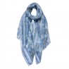 Modrý dámský šátek s potiskem květin - 70*180 cm Barva: BlauwMateriál: SynthetischHmotnost: 0,09 kg