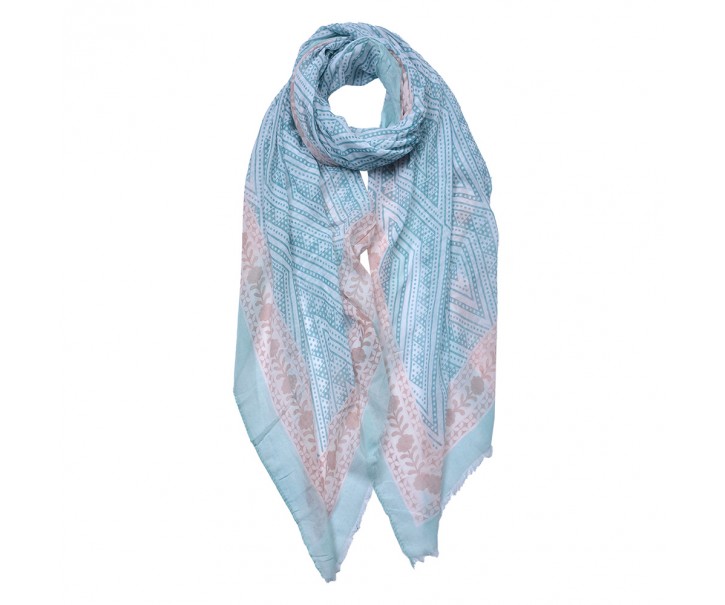Modrý dámský šátek - 90x180 cm