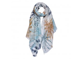 Barevný dámský šátek s květy - 70x180 cm