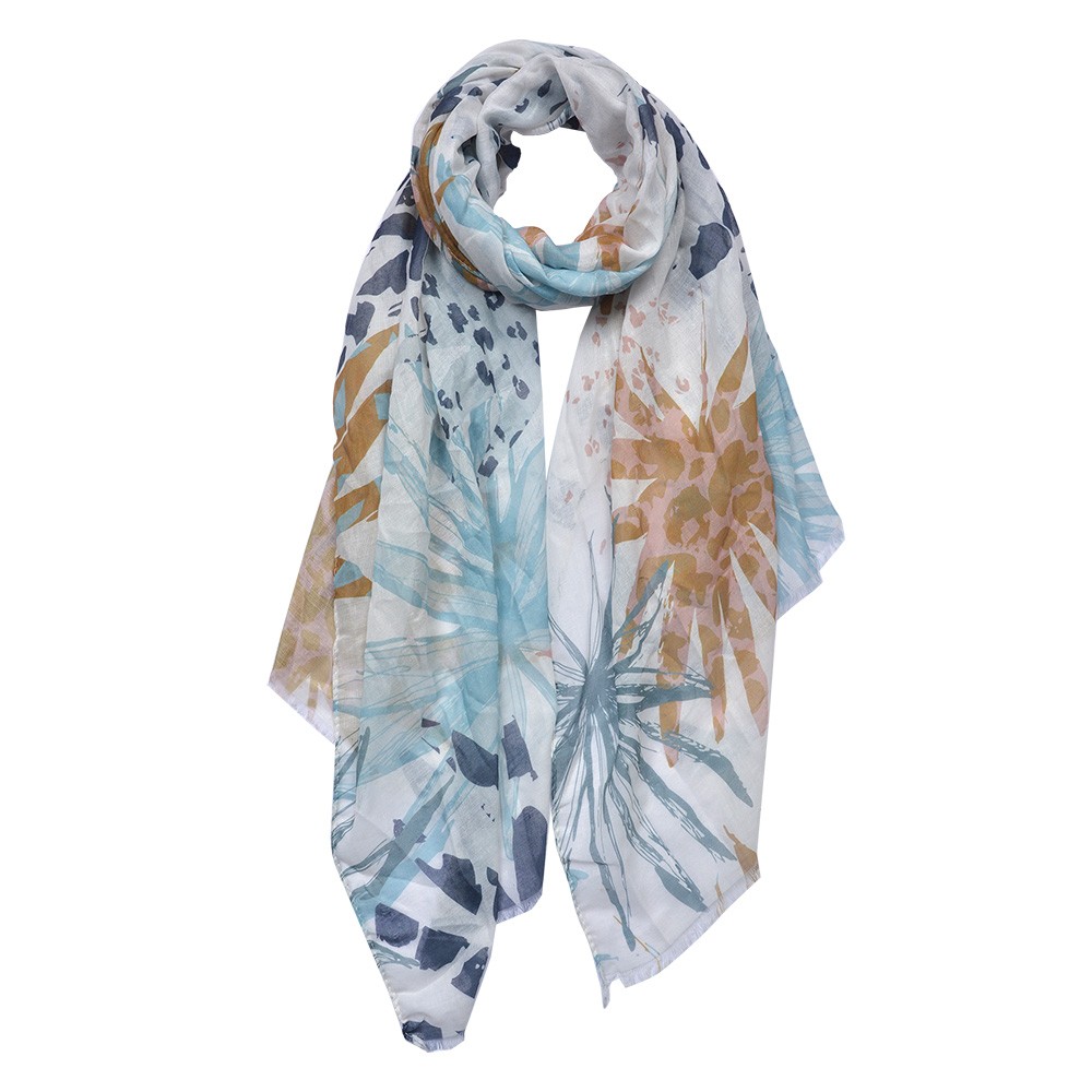 Barevný dámský šátek s květy - 70x180 cm JZSC0701