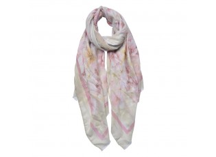 Dámský šátek s potiskem růžový 70x180 cm - 70x180 cm