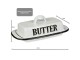 Bílá smaltovaná máslenka s nápisem Butter - 21*13*8cm