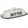 Bílá smaltovaná máslenka s nápisem Butter - 21*13*8cm
Materiál: smaltBarva: bílá, černáHmotnost : 250g