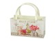 Béžová antik plechová dekorativní taška s květy Belle Fleur - 24*9*25cm