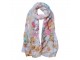 Bílý dámský šátek s jemnými květy - 50*160 cm