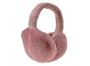 Tmavě růžové skládací chlupaté klapky na uši - Ø 13cm - one size